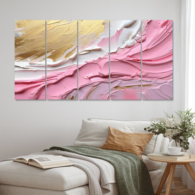 «Rose and Gold Spiral Radiance III» sur métal, reproduction de 5 pièces