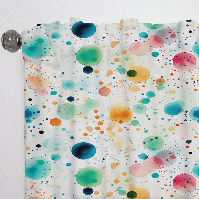 Motif à pois tourbillon Watercolor - rideau abstrait - rideau obscurcissant - 1 panneau, L 52 po x L 108 po