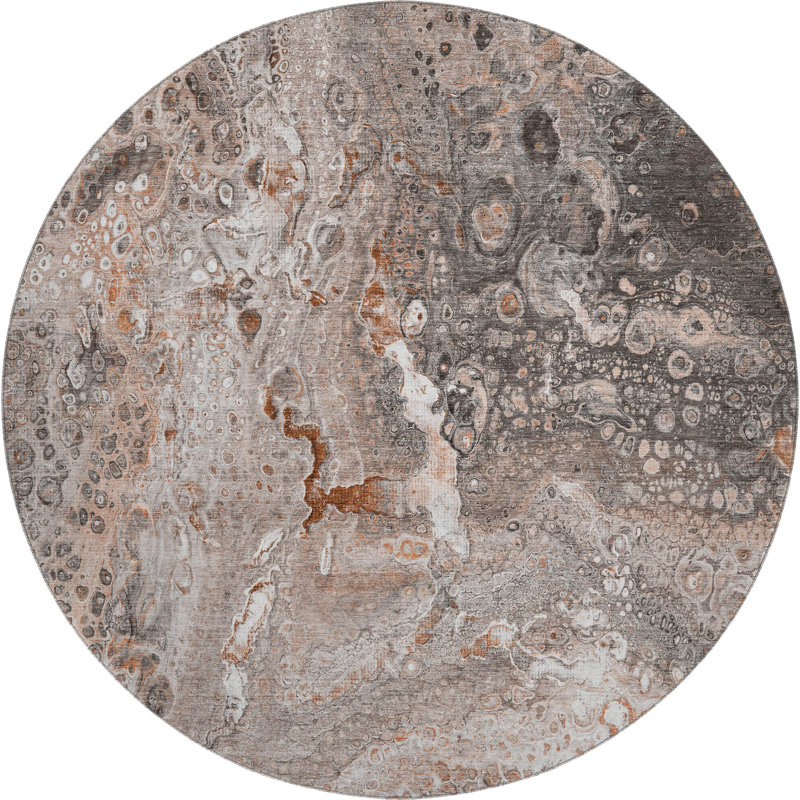 Tapis terre cuite lavable à la machine de qualité supérieure AMF588, Rond 8 pi