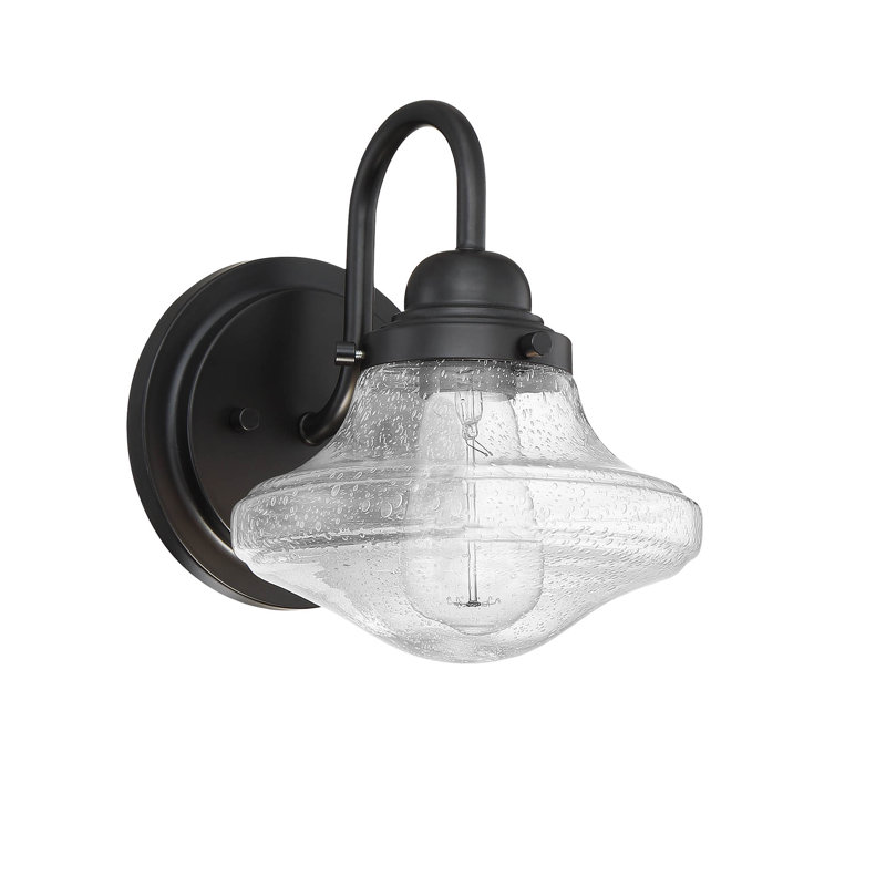 Lanterne murale d'extérieur 9,25 po Dawson, Noir mat
