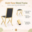 Ensemble de table de salle à manger moderne 70,8 pouces avec chaises en similicuir à cadre doré-133044717-133044719