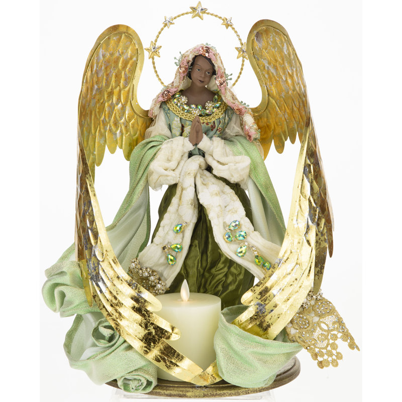 Christmas African American Praying Angel - 16 Inches