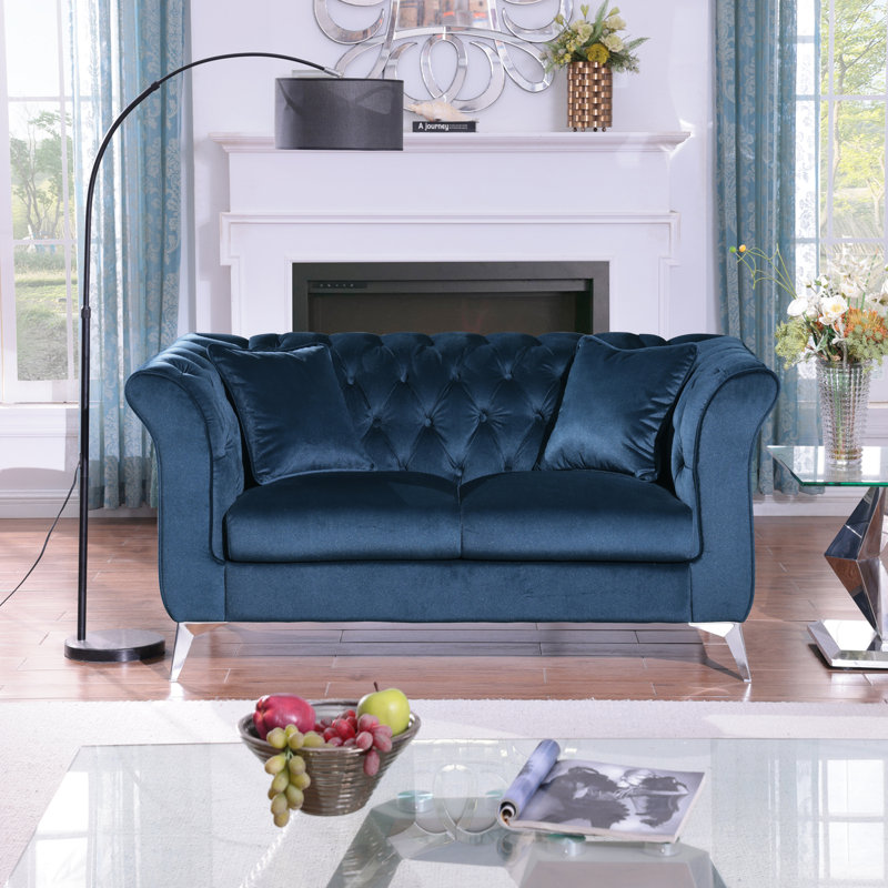 Canapé Chesterfield, Bleu très foncé