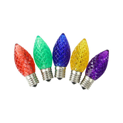 Pack of 25 LED C9 Multi-Color Christmas Replacement Bulbs