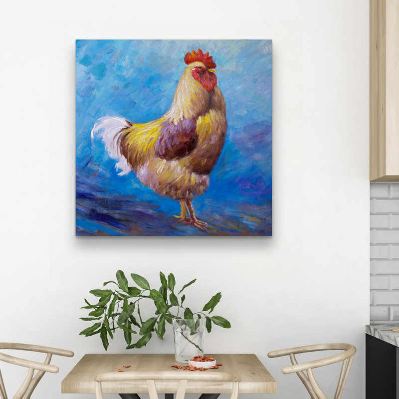 Beautiful rooster - 32"x32" art on canvas