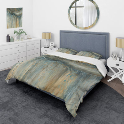October Mist I - Abstract Liquid Ink Duvet Cover Set