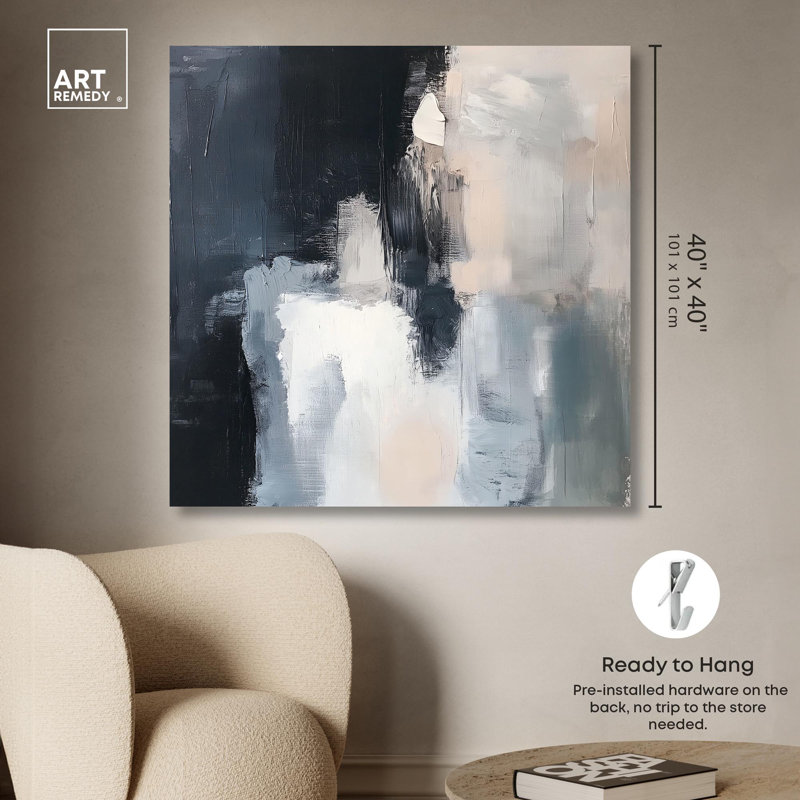 Textured Neutral Abstract Wrapped Canvas Art, 40" x 40"