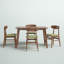 Ensemble de salle à manger en bois avec table rectangulaire et chaises Caveney-20600699-70096450