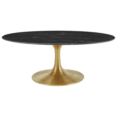 Lippa Oval Artificial Marble Coffee Table