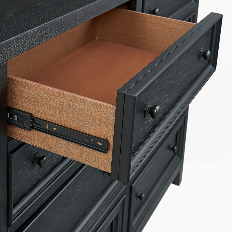 8-Drawer Horizontal Dresser, Black