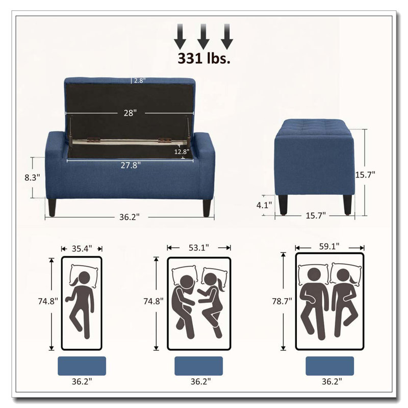Hall de rangement avec repose-pieds avec rangement, Bleu très foncé