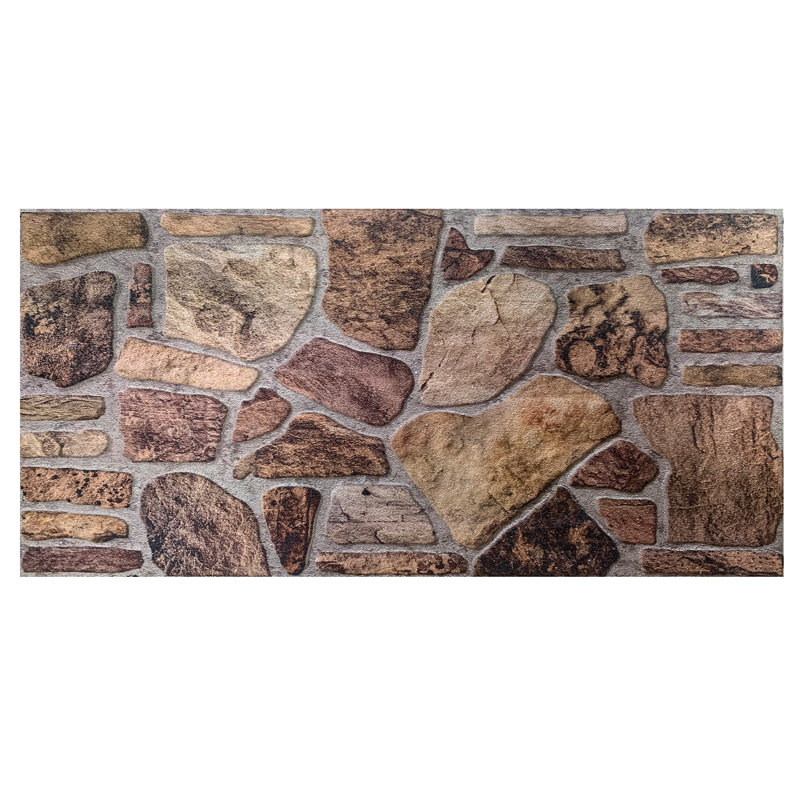 19.7" x 39.4" Wall Paneling (5-pack), Shades of Brown Gray