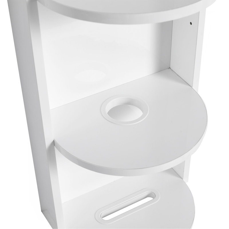 12" Bathroom Wall-Mounted Storage Rack, Float Mounting Design,(KD-Packing), Glossy White