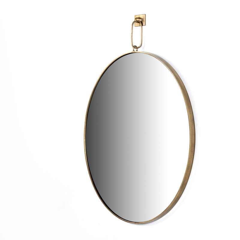 Vina Metal Wall Mirror, 30" H x 30" W, Antiqued Iron