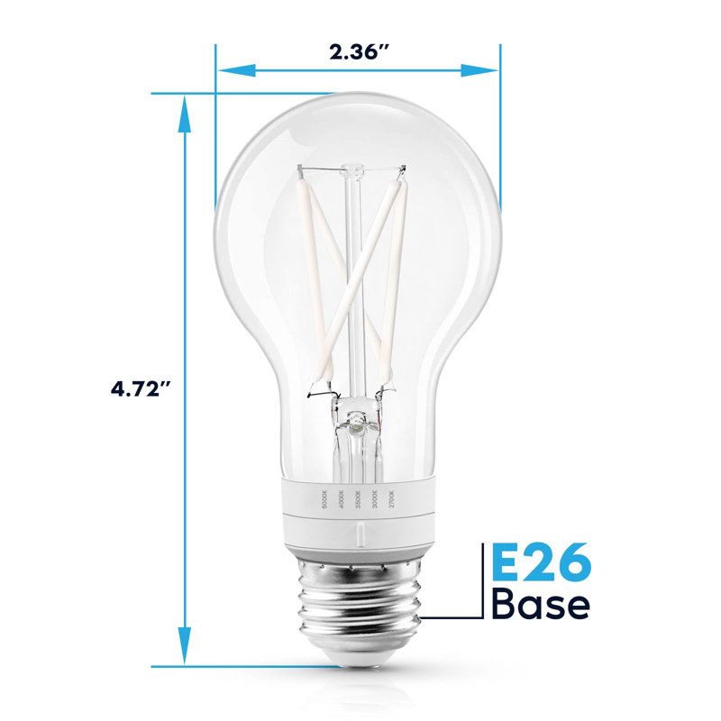 Ampoule DEL A19 Luxrite 7W = 60W 5CCT 2700K 3000K 3500K 4000K 5000K à intensité variable 800 lumens, ampoule Edison à DEL standard, homologuée UL, paquet de 12 culots E26
