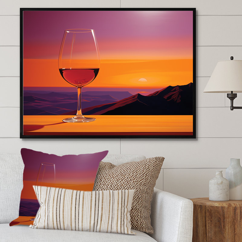 Vinos Vista I sur toile, Cadre flottant noir, H 30 po x l 40 po x P 1,5 po