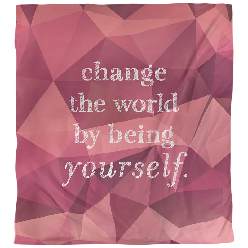 Housse de couette change the world quot, Housse de couette pour grand lit, Tourmaline rose