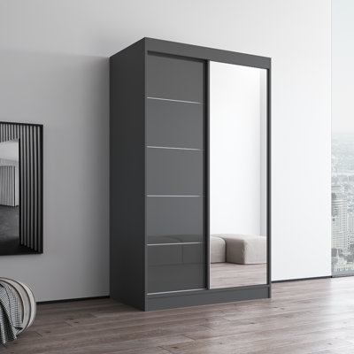 Charlisha Modern High Gloss Armoire
