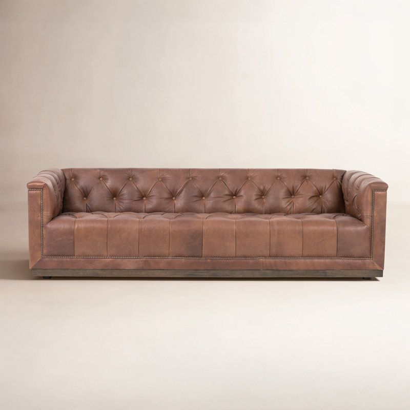 Byer Upholstered 85.75'' Sofa, Heirloom Sienna Genuine Leather