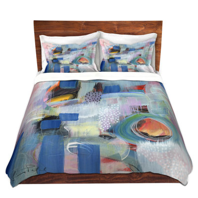 Ensembles de housse de couette pour grand lit DiaNoche en microfibre par Rina Patel Art - Rain Walk