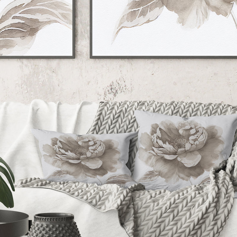 Poussin Blossoming Peony In Shades Of Gray III - imprimé pivoine