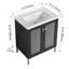 Meuble-lavabo autoportant avec lavabo en céramique
