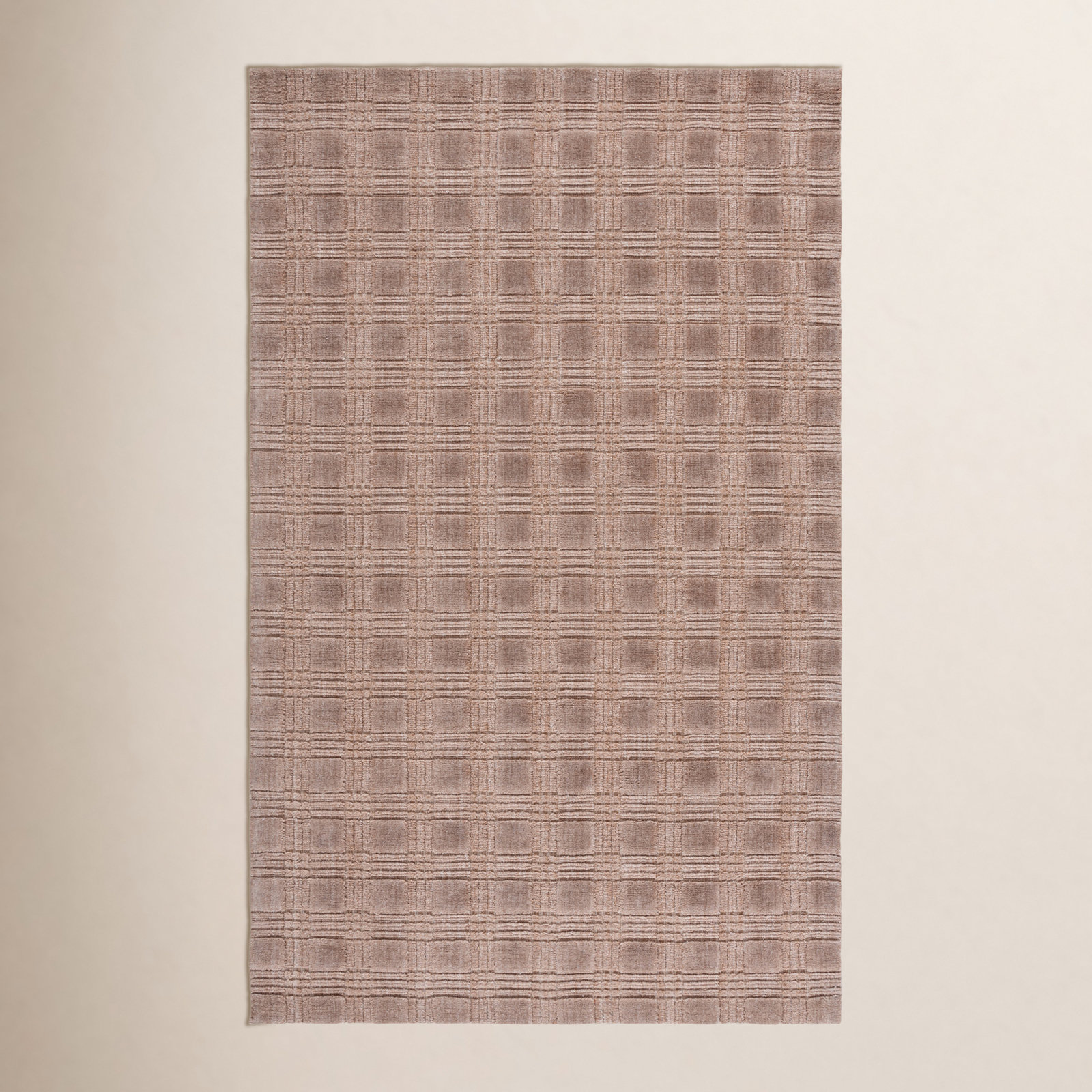 Hand-Loomed Plaid Performance Rug, Rectangle 4' x 6'