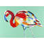 Multicoloured Flamingo - Neo Mint Exotic Framed Canvas Decor