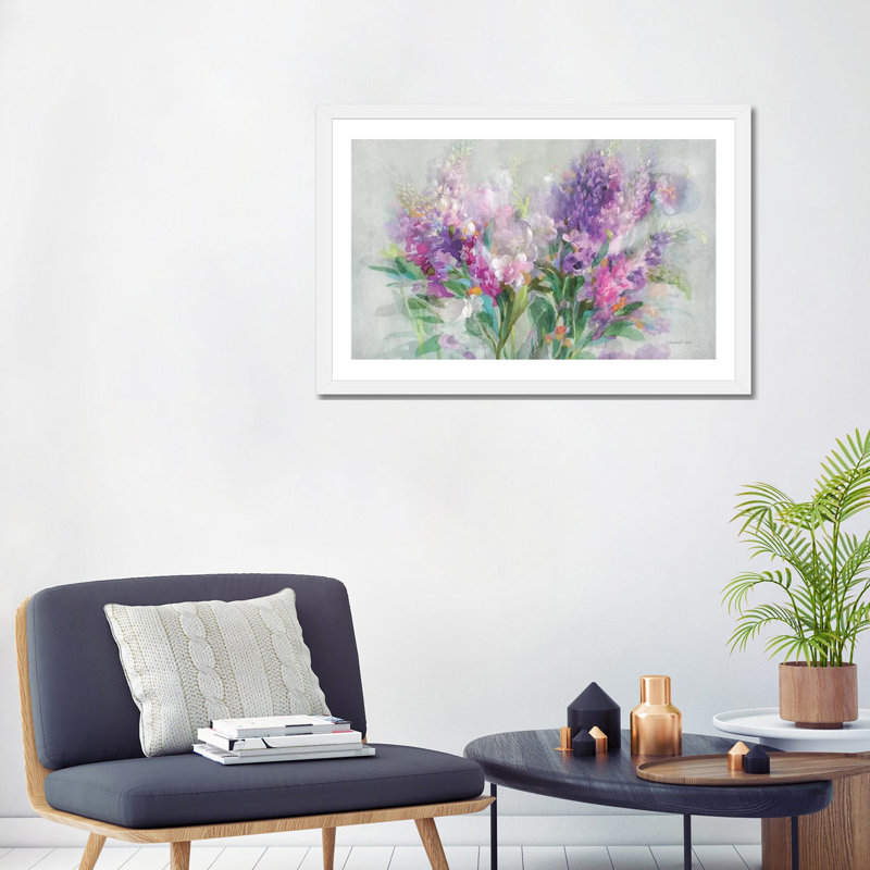 « Parfumé Sprig I » par Danhui nai, reproduction d’art, Papier encadré de bois naturel, Blanc, H 16 po x l 24 po x P 1 po