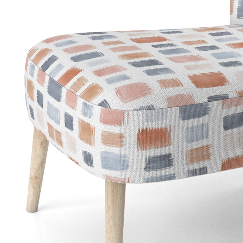 Chaise d'appoint moderne rembourrée - grille scandinave de couleurs pastel, Chaise d'appoint sans accoudoirs