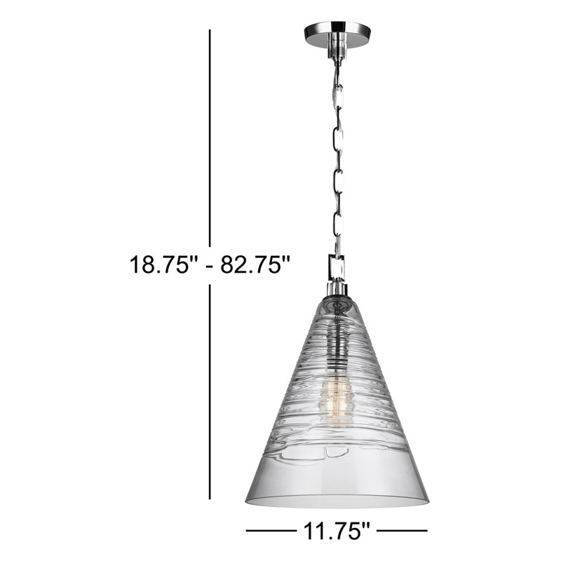 Mini-luminaire suspendu 1 lumière Alivia, Chrome