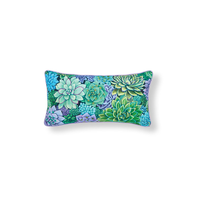 Succulent Garden Printed & Embellished Throw Pillow