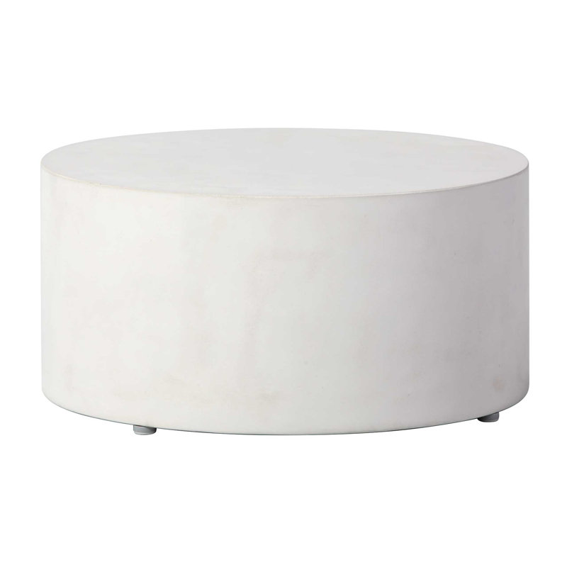Perpetual Outdoor Round Side Table, Ivory White/Gold