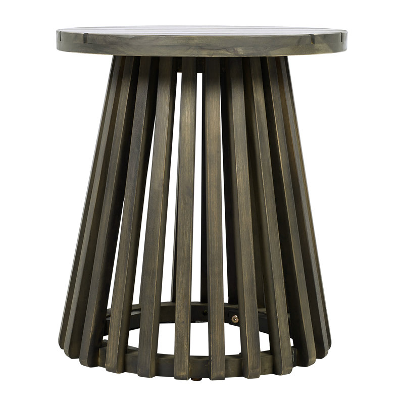 Table d'appoint d'extérieur en bois gris, d'une largeur de 15,78 po, facile à assembler, facile à assembler et idéale pour la cour arrière