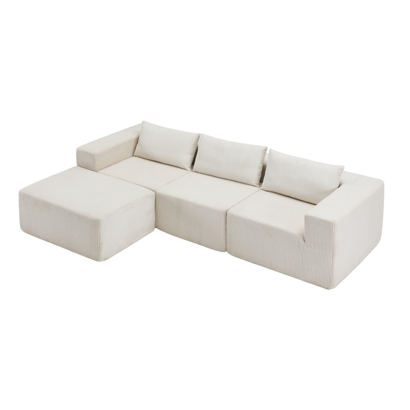 Veridian Modern Modular Compression Sectional Sofa, Sofa Corduroy