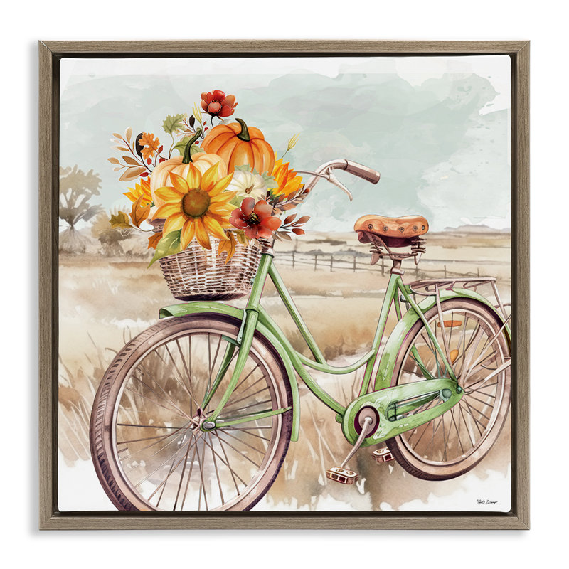 "Fall Florals", impression sur toile par Martina Pavlova, Cadre flottant brun, H 18 po x l 18 po