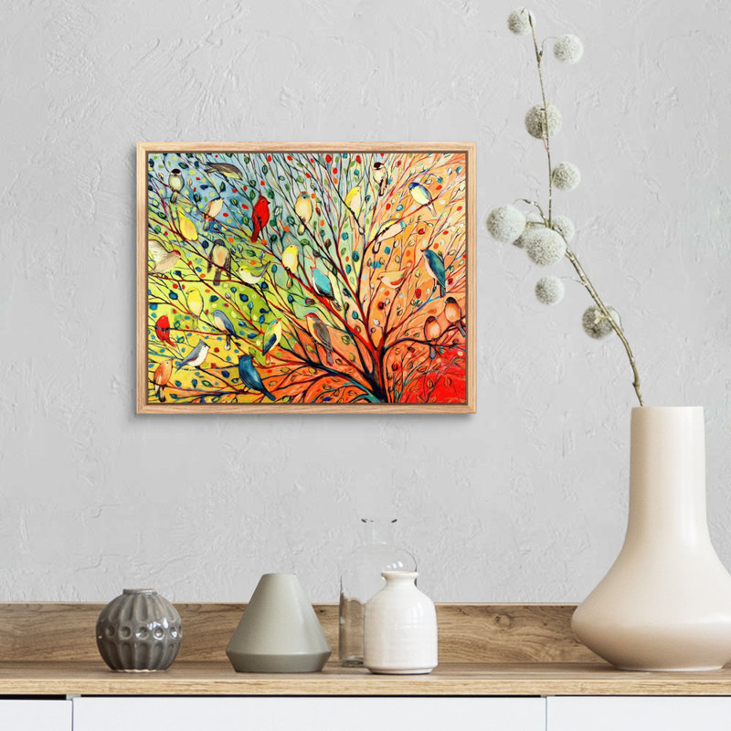 «Twenty Seven Birds», reproduction d'impression, H 13 po x l 16 po, Impression encadrée sans passe-partout, Naturel