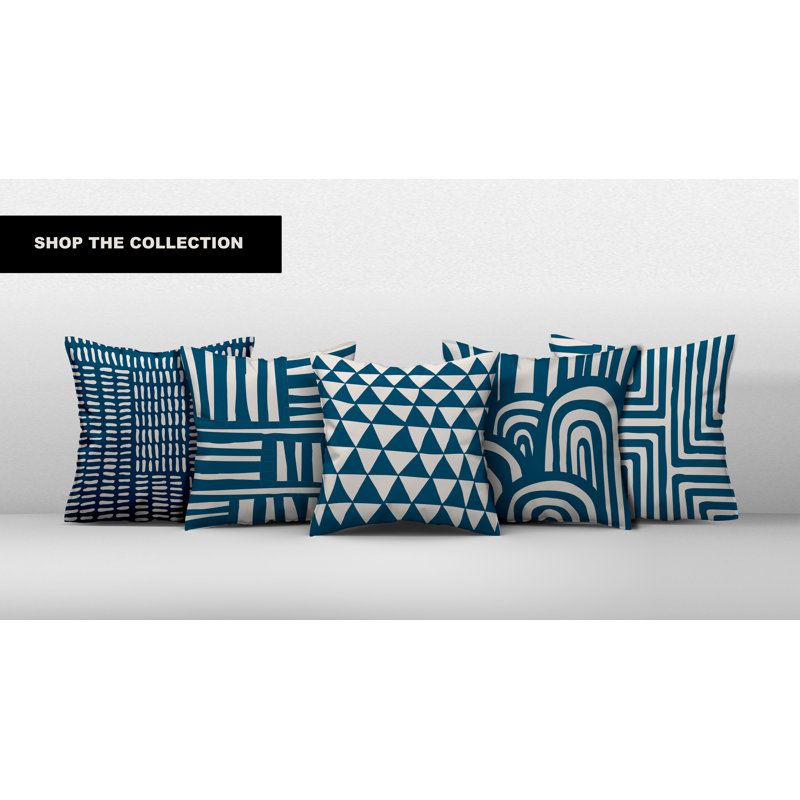No Decorative Addition Indoor/Outdoor Reversible Throw Pillow, Turquoise, 17W" x 17H"