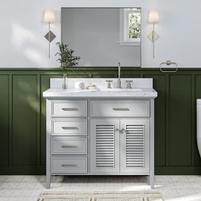 Meuble-lavabo simple 42,25 po avec comptoir en quartz Bodhin