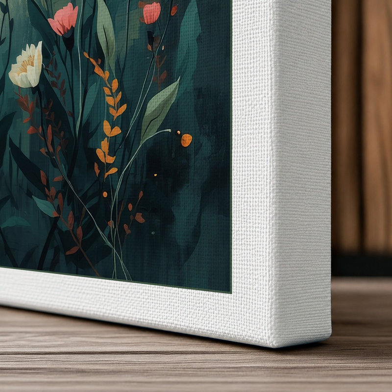 Wildflower Study Botanical - Wrapped Canvas, 36x24 - 91.4 x 61.0 cm, White Border
