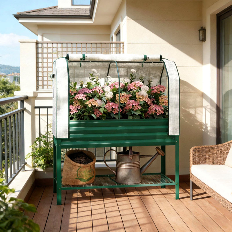 Outdoor Plant Boxs,Raised Garden Bed,Spacious Flower Boxs, Green