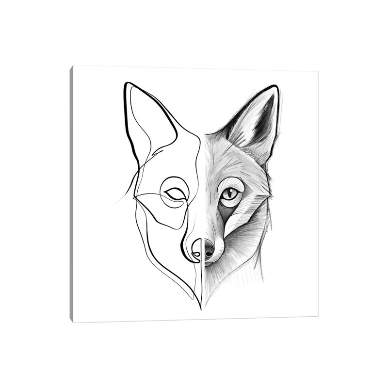 Distinct Fox by Dane Khy - Wrapped Canvas Print, 66.04 cm H x 66.04 cm W