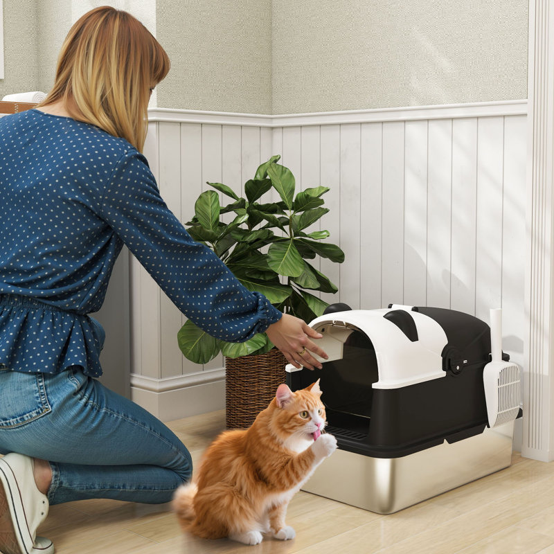 Stainless Steel Enclosed Litter Box