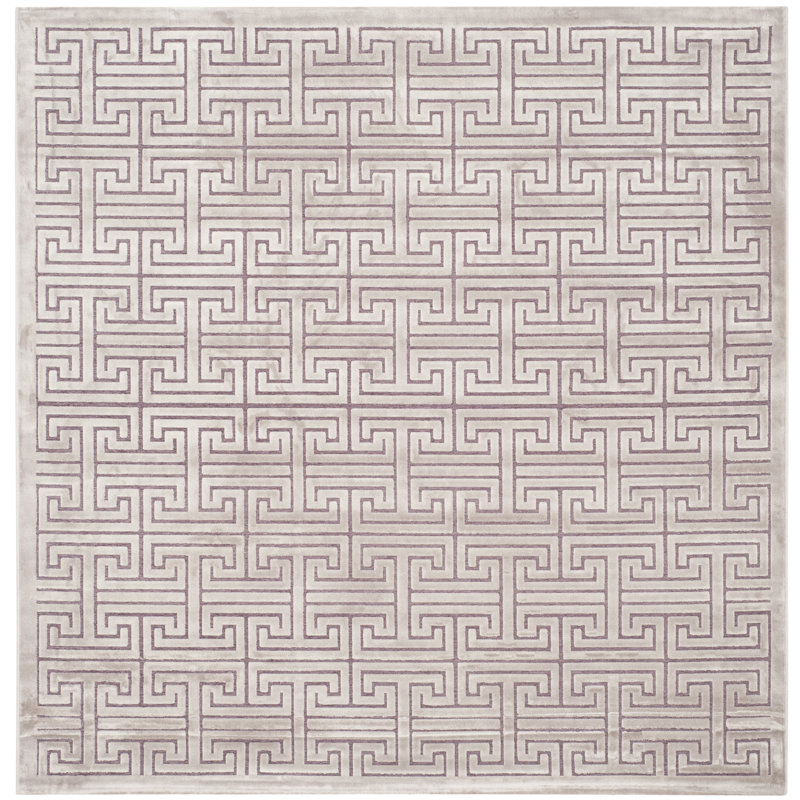 Tapis mauve en coton Richmond, Carré 6 pi 7 po