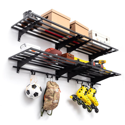 Garage Wall Rack With Hooks 2Pack