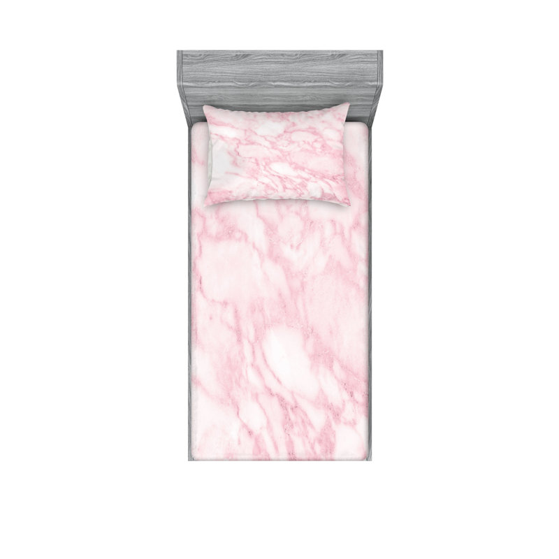 Drap-housse et coussin décoratif Ambesonne, Ensemble de draps pour lit simple + 3 pièces supp