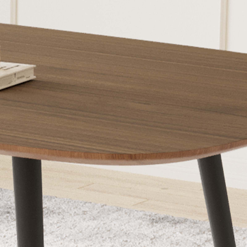 Table de salle à manger moderne avec pieds en métal, H 29,9 po x L 47,2 po x l 27,5 po, Brun clair et noir