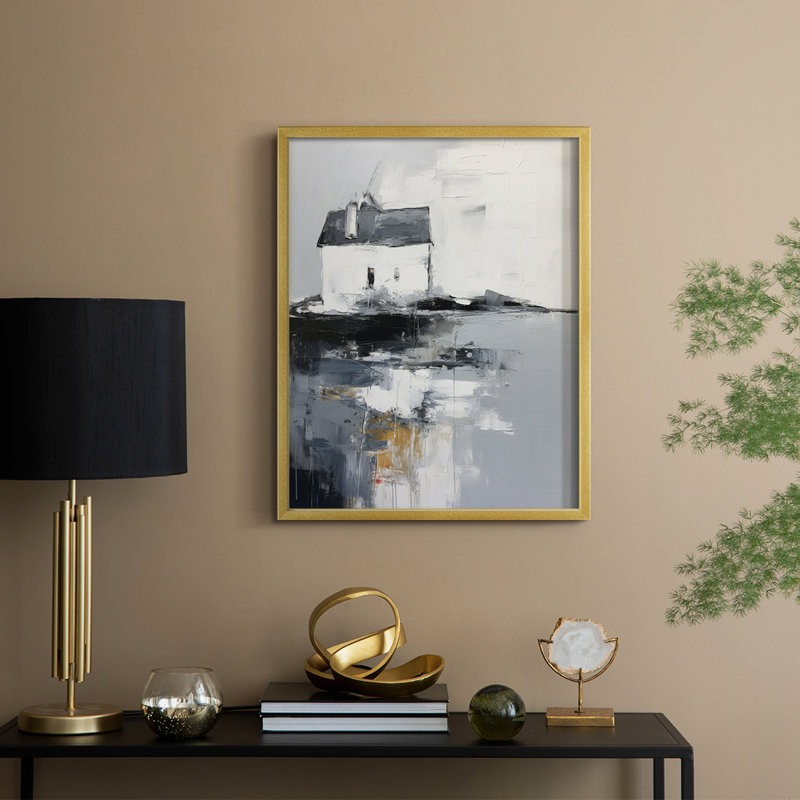 «NAUTICAL Series», reproduction encadrée en bois massif, H 21 po x l 17 po, Doré