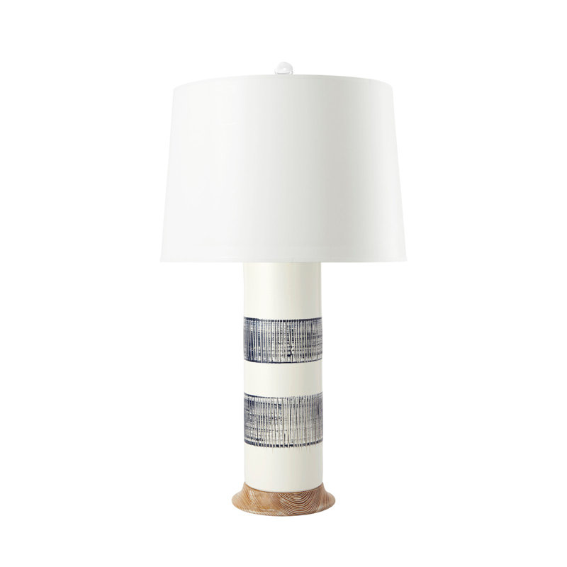 Elena Table Lamp, Blue/White