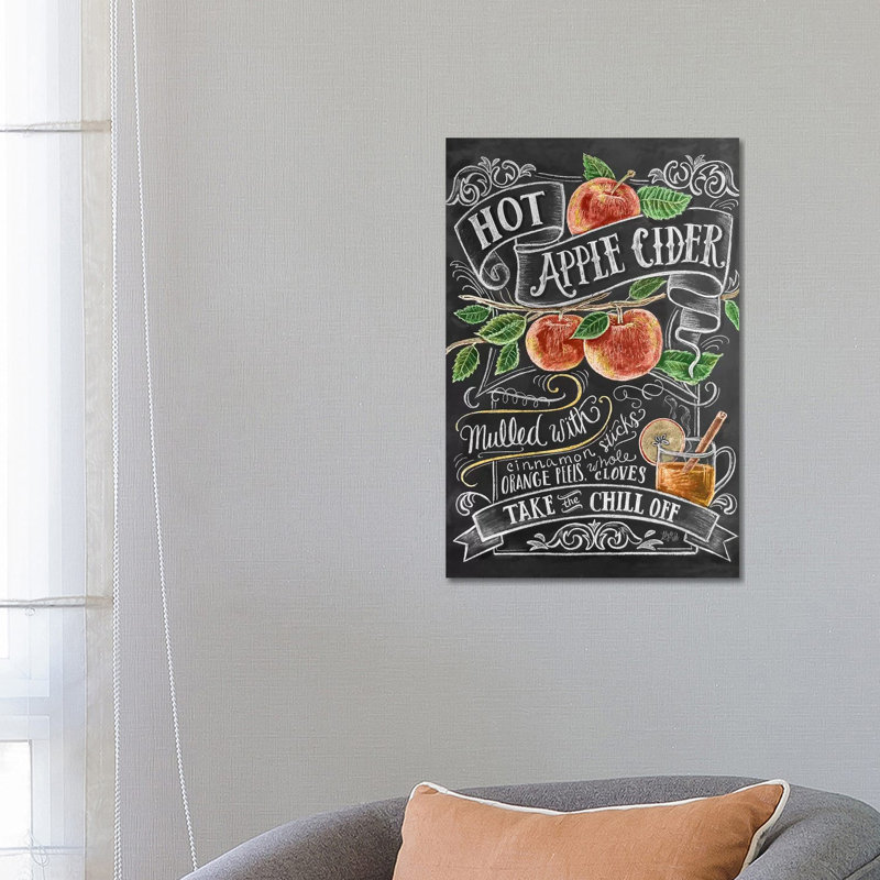 « Hot pommier cidre » par Lily & Val-impression d’art textuel, Toile tendue, Pas de tapis, H 26 po x l 18 po x 1,5 po
